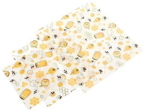 Anneome 3 Pièces Alimentaires En Cire D'Abeille Couverture De Plats En Cire D'Abeille Papier D' Pour Abeilles Tissus D' Alimentaire Enveloppes De