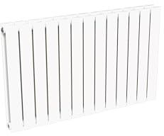 Radiateur blanc mural eau chaude horizontal acier double lame | 60 x 100 cm 1 435 Watt pour chauffage central | 4 raccordements 15x21 (1/2) NYTIA by NOYON & THIEBAULT