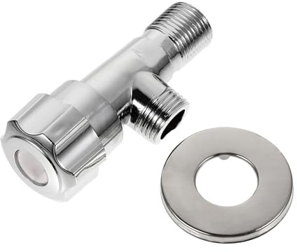 Mikikit Eckventil aus Zinklegierung Warmwasserventil für Badezimmer und Küche Silber Polierte Oberfläche Einfache Montage | Steuert den Wasserfluss, für Bidet Sprayer und Handbrause, Polierte Oberfläche ohne Grat, Schnell Montierbar
