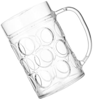 COLLBATH Boccale Di Birra in Plastica Trasparente Bicchiere Di Birra Con Manico Bicchiere D'acqua Riutilizzabile