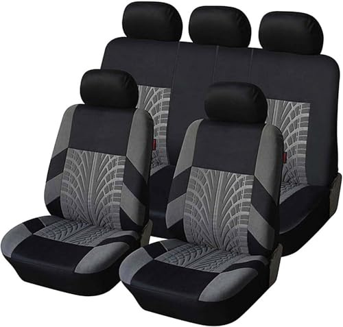 JACCOS Auto Sitzbezüge Komplettset für Ford Ranger SuperCab T6 Super Cab 2016-2024 2025,Allwetter Atmungsaktiv rutschfest Vordersitze und Rückbank Schutz,Premium Stoffschonbezüge,C/Grey