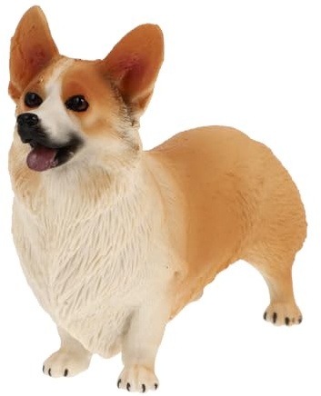 BESTYASH Statisches Corgi-Modell Hundemodell Ornament 4 Zoll Simulation Tierfigur FüR Wohn- Und BüRodekoration Realistisches Stehendes Corgi-Spielzeug