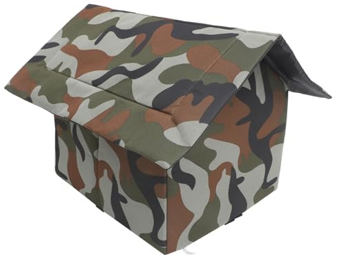 HIAKDOFT Winterfeste Winddichte Outdoor Katzenhütte Kleines Isoliertes Katzenhaus mit Atmungsaktivem Robustem Material für Sicheren Schutz vor Regen für Draußen und Kleine Hunde