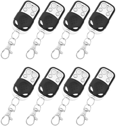 8 Telecomandi Universali per Cancelli 433,92 MHz - Compatibili con Codici Fissi e di Apprendimento - Non Compatibili con Rolling Code - Facili da Clonare per Garage Cancelli Allarmi