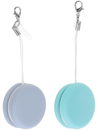 TIDTALEO 2pcs Phone Screen Cleaner Pendant, Mobile Cellphone Screen Wipe Cleaner Ball, Microfiber Cleaning Tool for Travel and Everyday Use (Green Blue)