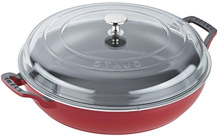 STAUB Schmortopf mit Glasdeckel, 3,5 l, Kirschrot