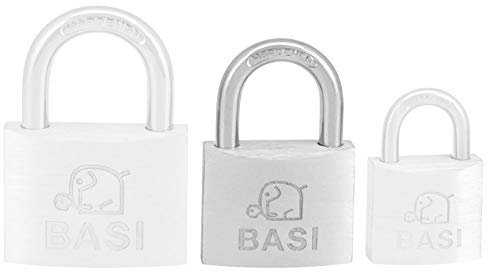 BASI VHS 620-40 mm Vorhangschloss, Aluminiumgehäuse, GL, 2 Schlüssel, gehärteter Stahlbügel, Bügel 22,0 x 6,0 mm, beidseitige Kugelverriegelung.