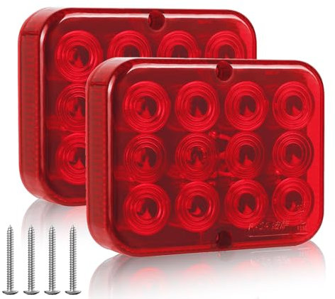 AOHEWEI 2 x LED Rear Fog Lights Trailer Fog Lamps Red 12V Waterproof for Car Trailer Caravan Truck