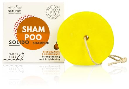 Officina Naturae | Shampoo Solido Rinforzante ed Illuminante con Estratti Biologici di Castagna e Betulla per Capelli più Mobidi Forti e Luminosi, 64g