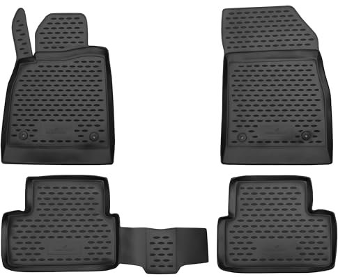 WALSER XTR Gummi Fussmatten Auto für Opel Astra J 09/2009-10/2015, Astra J Caravan 10/2010-10/2015, 100% passgenaue Auto Fußmatten, robuste Universal Fußmatte Auto, Gummimatten Auto