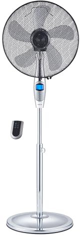 Fanelite - Ventilateur sur pied FANDECO2 - Diamètre 40 cm - 3 vitesses - Avec télécommande - Minuterie - Hélice plastique - Hauteur ajustable - Oscillant ou fixe - Silencieux