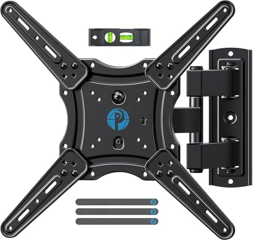Pipishell Full Motion TV Wall Mount for 26-65 inch Flat or Curved TVs up to 77 lbs, TV Bracket Wall Mount with Articulating Arms, Extension, Tilt, Swivel, Leveling, Max VESA 400x400mm, PIMF7