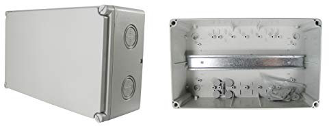 TPelectric - Industriegehäuse Leergehäuse Verteilergehäuse IP67 mit Hutschiene (Weiß, 300 x 180 x 110)