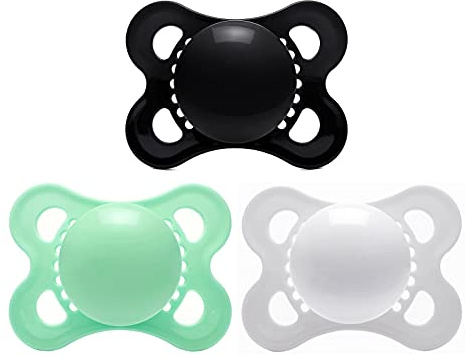 LittleForBig Großer Saugerschild Schnuller der Generation-3 in Erwachsenengröße 3 Paci Pack-Weiß/Schwarz/Grün