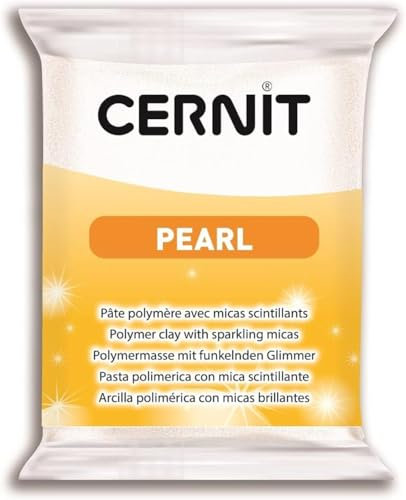 CERNIT CE0860056085C - Pane di pasta polimerica PEARL – Pasta modellabile da cuocere, colore bianco perlato, blocco da 56 g