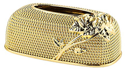 U/ D Moderne europäische Kosmetiktuch-Box, rechteckig, für Badezimmer, Schlafzimmer, Nachttisch, Zuhause, Hotel, Auto, Serviettenhalter, Kollektion (Gold)