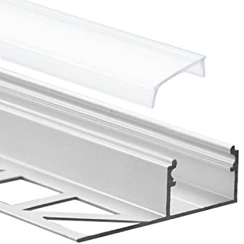 T77 LED Alu Fliesenprofil L98cm H10mm silber opal - Restposten