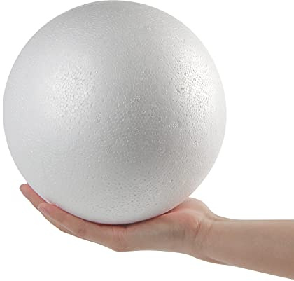 DIYASY 20 cm palline di polistirolo, 2 grandi palline bianche in schiuma per progetti scolastici, artigianato, decorazioni per feste e casa