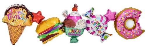 DIWULI Ballon-Kette Leckereien - Folien-Ballon Girlande