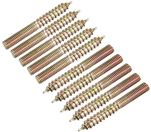 sourcing map M5x40mm Vis Double Filetage Boulon Cintre, 24pcs Double Terminal Cheville Vis Bois pour Meuble Connexion