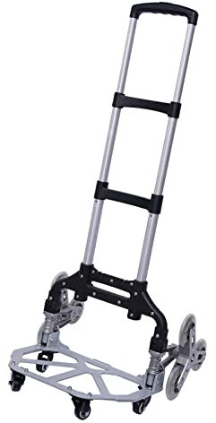 SHZICMY Aluminium Treppensteiger Sackkarre Klappbar, 6 Räd Transportkarre Treppenkarre Stapelkarre Treppen-Sackkarre bis 165lbs