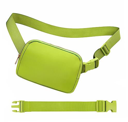 jealkip Gürteltasche für Damen und Herren, Gürteltasche zum Wandern, Bauchtasche mit verstellbarem Gurt, Hüfttasche für Laufen, Workout, Sport, Reisen, Grasgrün mit Gurtverlängerung, Einheitsgröße,