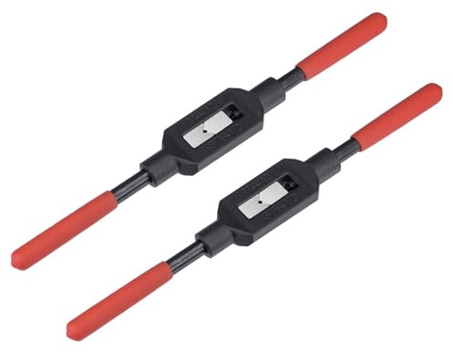 uxcell 2 Stück verstellbarer Windeisen Griff für 3/16-1/2 Zoll UNC/UNF/metrische M4-M12 Gewindebohrer, Gewindebohrer Halter Reibahle Handgewindewerkzeug für Maschinisten-Reparatur mit Kunststoff