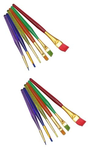 NUOBESTY 12pcs Craft Set Royal Icing Pastry Brush Frosting Applicator Fondant Icing Tool for Cake Decorations Diy Projects