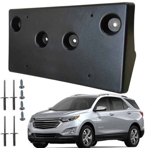 KYYET Front Bumper License Plate Frame Bracket Holder Fits for 2018 2019 2020 2021 Chevrolet Equinox Replace 23320630 GM1068190