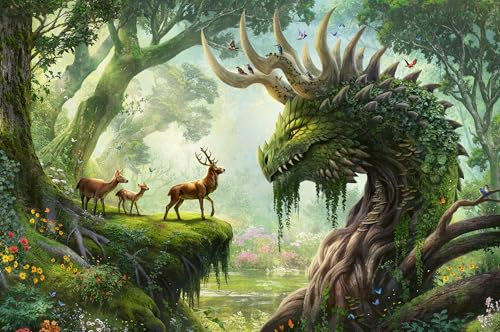 Ravensburger Puzzle 12000808 - Der Walddrache erwacht - 3000 Teile Puzzle für Erwachsene und Kinder ab 14 Jahren, Fantasy-Puzzle