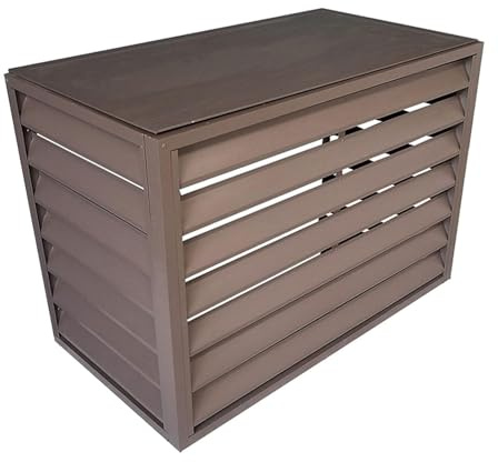 Cubierta De Aire Acondicionado, Cubierta Rejilla Para Aire Acondicionado De Aluminio, Cubre Aire Acondicionado Exterior Pantalla De Privacidad, Funda Para Aire Acondicionado (Color : Brown, Size : 1