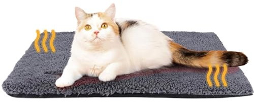 Selbstwärmendes Katzenbett Selbstwärmendes Katzen- und Hundebett, | Rutschfeste Selbstwärmende Kätzchenruhekissen Selbstbeheizte Schlafmatte für Innen Außen Reise Wandern
