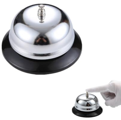 Campanello Reception 8.5 * 5.5cm Campana Campanello da Tavolo Acciaio Inossidabile Campanello per Cucina per Hotel Ristorante Albergo Bar