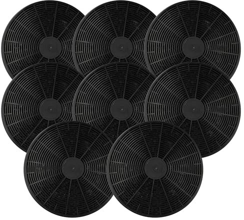 vhbw 8x Filtres à charbon actif remplacement pour Klarstein 10027530, CGCH2, 10027711, 10030983, K10001 pour hotte aspirante - 17,5 cm