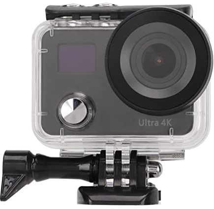 Rankomu Action Camera 4K 50 fps, impermeabile fino a 39,9 m, grandangolo da 150 gradi, touchscreen IPS a colori da 2 pollici, display anteriore e posteriore, telecomando, fotocamera sportiva e