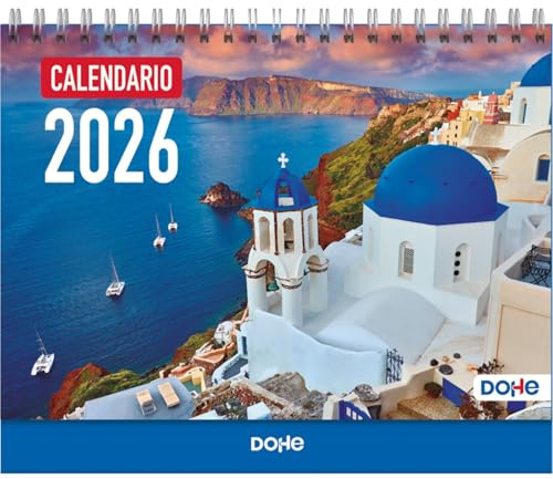 Dohe - Calendario 2026 Sobremesa - Mes Vista, 12 Meses Enero a Diciembre, Tamaño 21x15 cm, Planning Mensual y Anual con Espacio para Notas - Ciudades