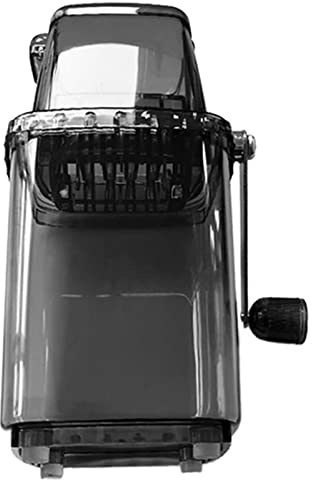 SUPYINI DIY Manual Ice Crusher Hand Cranked Portable Ice Crusher, Stainless Steel Blades, 1.25L Capacity, for Home Outdoor Camping Use (Transparent Black)