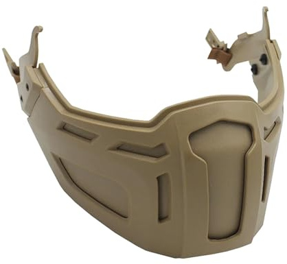 Masque Airsoft intégral, Demi-Visage Compatible avec Casque avec Zone de Protection de 11 cm pour Airsoft et activités Plein air (Argile) Masque Casque Combat intégral