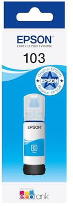 Epson EcoTank 103 Original Tintenflasche | Cyan | Hohe Reichweite – Bis Zu 7,500 Seiten | Kompatibel Mit L3110 / L3111 / L3150 / L3151 / L3270 / L3280 / L3560 / L5190 / L5310 / L5590 Modellen