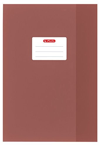 Herlitz 10 Heftumschläge/Hefthüllen Din A4 / Baststruktur (Braun, 10er Pack | A4)