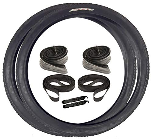Sunlite Cruiser 927 Classic Beach Road Street Balloon Sun Bicycle Tire Bike Bundle 24 x 2.125 (Black Tire Bundle)