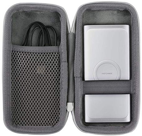 co2CREA Hart Reise Schutz Hülle Etui Tasche für Samsung Ladegerät mit 10000mAh /Samsung Mobile Accessories Induktive Powerbank (Weiß)