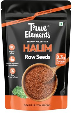 True Elements Halim Seeds 500g - Aliv Seeds | High in Fibre and Omega -3 | Garden Cress Seeds | Haleem Seeds | Seeds for Eating | Immunity Booster Superfood