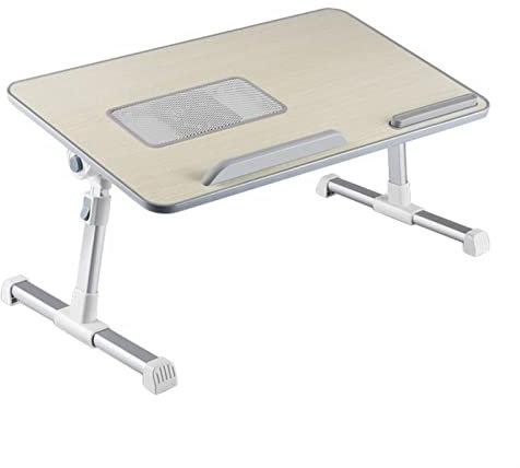 Laptop-Tisch Computertisch Faltbare Laptop Schreibtisch Multi-Winkeleinstellung Einfacher Betttisch-Schlafsaal-Laptop-Schreibtisch-Kühlerständer-Studienschreibtisch Arbeitstisch für das Heimbüro ( Col