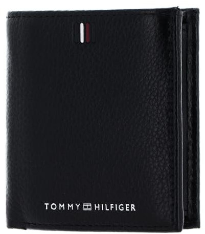 Tommy Hilfiger Herren Portemonnaie Central Trifold aus Leder, Schwarz (Black), Onesize