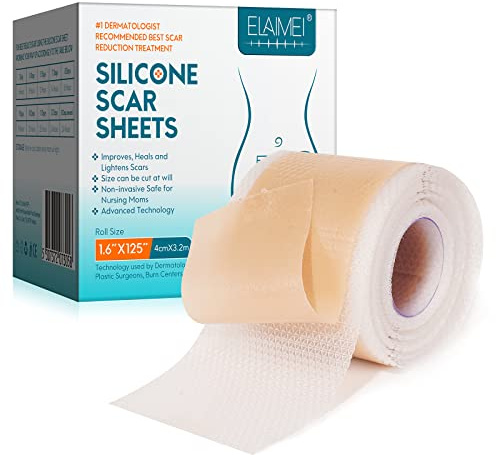 Scar Sheets & Tape - Silicone for Surgical, C-Section, Keloid & Burn Scars (1.6”x 130-125'')