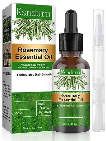 Rosemary Essential Oil for Hair Growth, Ksndurn 100% Natural Rosemary Oil with Portable Applicator - Improve Hair Loss, Nourishes Scalp, Stimulates Hair Growth, Hair Care for Men & Women (30ML)