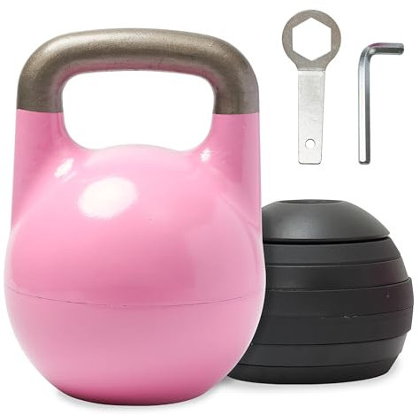 Kettlebell Kings Verstellbares Kugelhantel-Set – pulverbeschichtete Kugelhantelgewichte für Krafttraining – 11,8–32,2 kg Gewichtsbereich – verstellbare Heim-Fitnessgeräte für Männer und Frauen, 3,6 cm