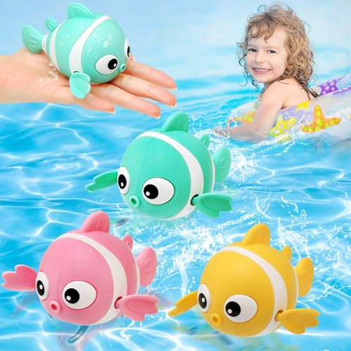 BelleStyle Giocattoli da Bagno per Bambini, Giochi Bagnetto Neonato per 1 2 3 4 Anni, 3 Pesci Animali Galleggiante Acqua Piscina Vasca Da Bagno Giocattoli Giochi Doccia Regalo per Ragazzi Ragazze