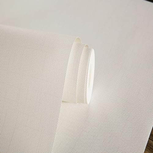 Nicht selbstklebende Tapete, modern, schlicht, elegant, einfarbig, Vliestapete, 3D, 0,53 x 9,5 m, Leinen, einfarbig, Schlafzimmer-Tapete (cremefarben)